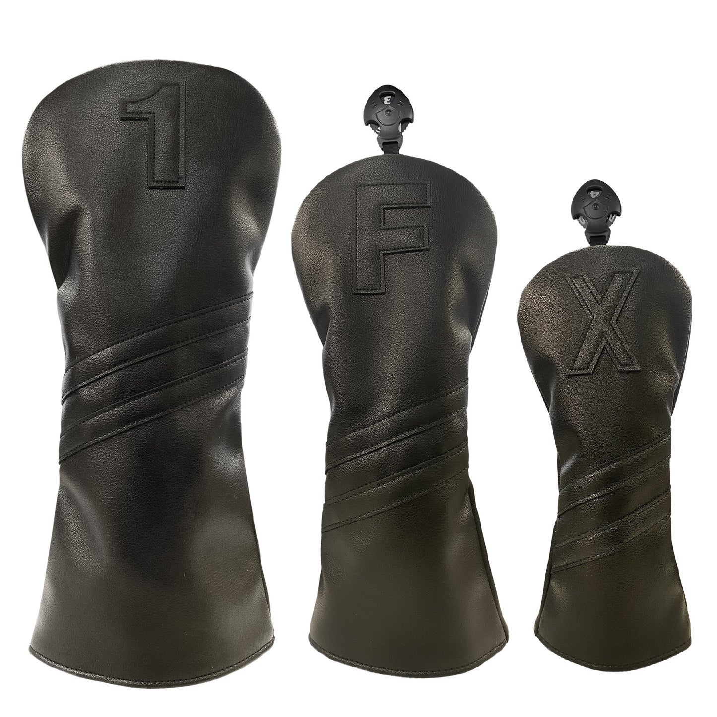 【ヘッドカバー】無地純色 黒 白 単品 3点セット DR・FW・UT