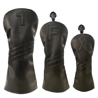 【ヘッドカバー】無地純色 黒 白 単品 3点セット DR・FW・UT