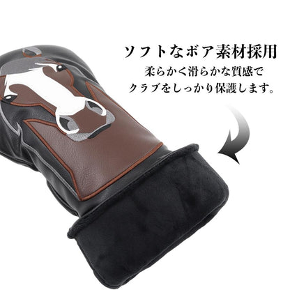 【ヘッドカバー】 馬柄 4点セットDR/FW×2/UT