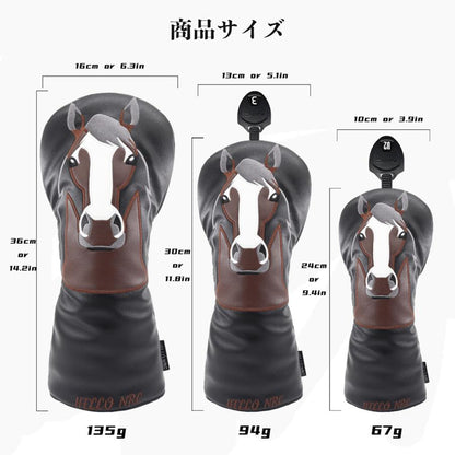 【ヘッドカバー】 馬柄 単品 DR・FW・UT