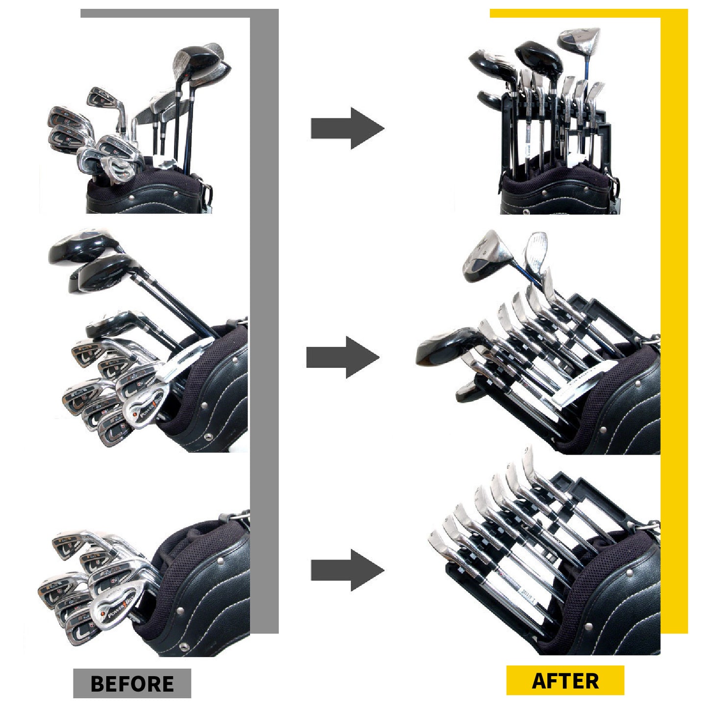 【9本収納】ゴルフクラブホルダー ホルダー 9本収納 軽量オーガナイザークリップ クラブ固定 ホルダー 固定クリップ ブラケットゴルフ クラブ固定 収納 携帯