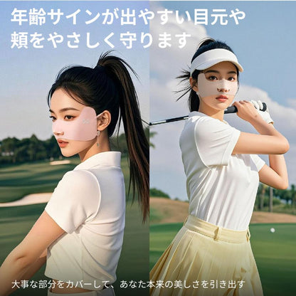 ゴルフ 日焼け対策 フェイスカバー 息苦しくない UVカット マスク 涼しい 冷感 夏 レディース スポーツマスク UPF50+ 通気性 テニス