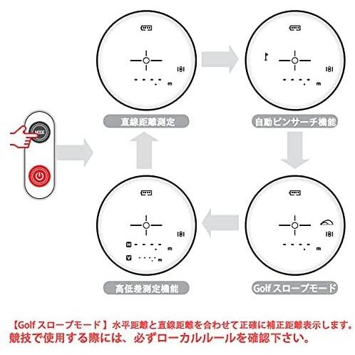 ゴルフ 距離計 レーザー 距離計 最大1093YD ピンサーチ機能 高低差計測 傾斜モード 補正距離表示 直線距離モード 2年保証 超軽量 防水防塵収納ケース付