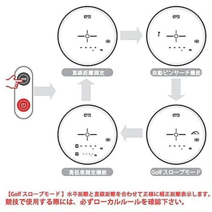 ゴルフ 距離計 レーザー 距離計 最大1093YD ピンサーチ機能 高低差計測 傾斜モード 補正距離表示 直線距離モード 2年保証 超軽量 防水防塵収納ケース付