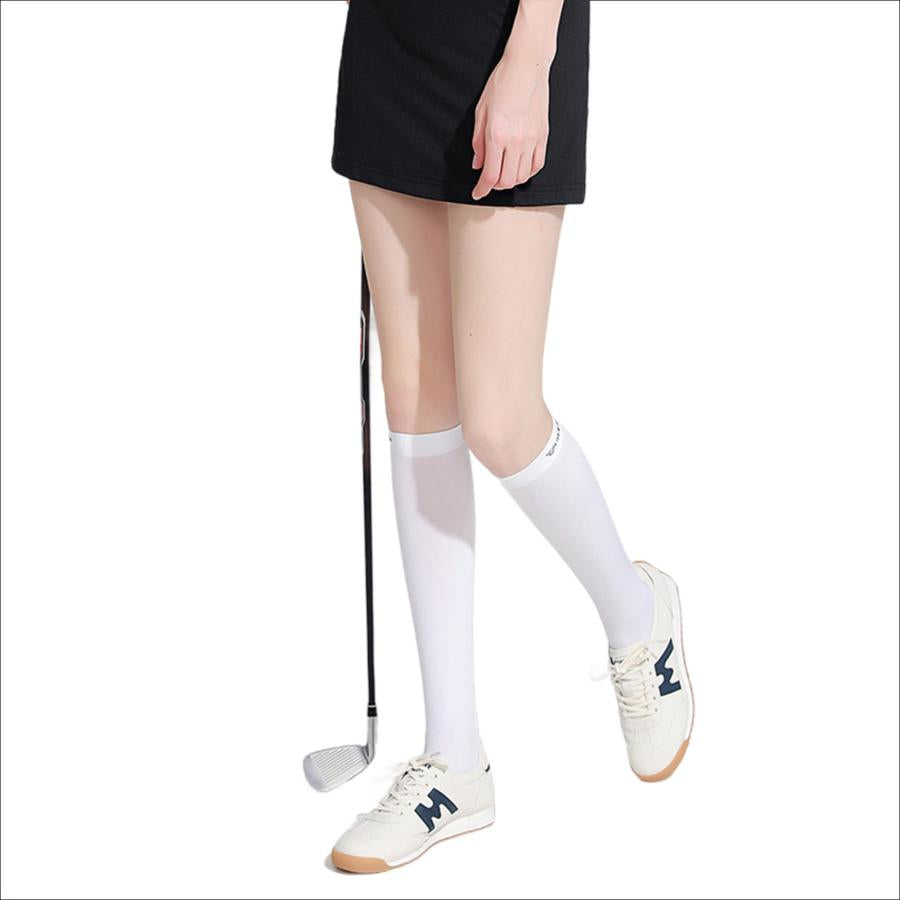 【UVカット＆接触冷感】2点セット ゴルフ ハイソックス レディース UVカット 接触冷感 レディース 女の子 ロングソックス 日焼け対策 美脚 スポーツソックス