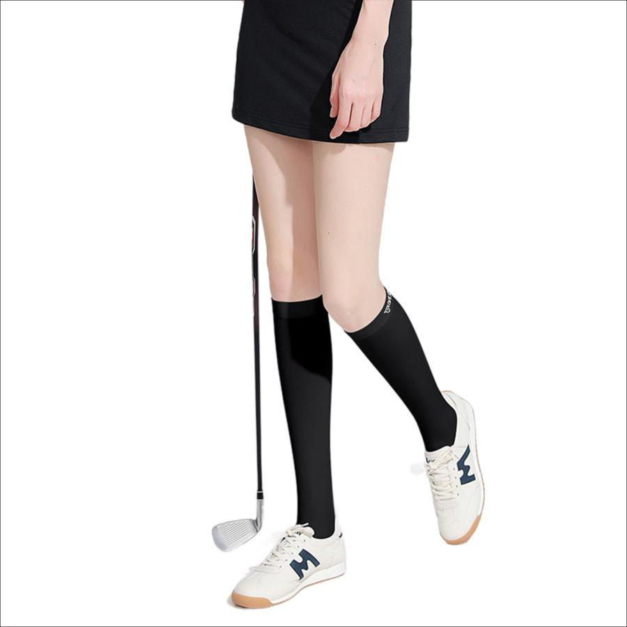 【UVカット＆接触冷感】2点セット ゴルフ ハイソックス レディース UVカット 接触冷感 レディース 女の子 ロングソックス 日焼け対策 美脚 スポーツソックス