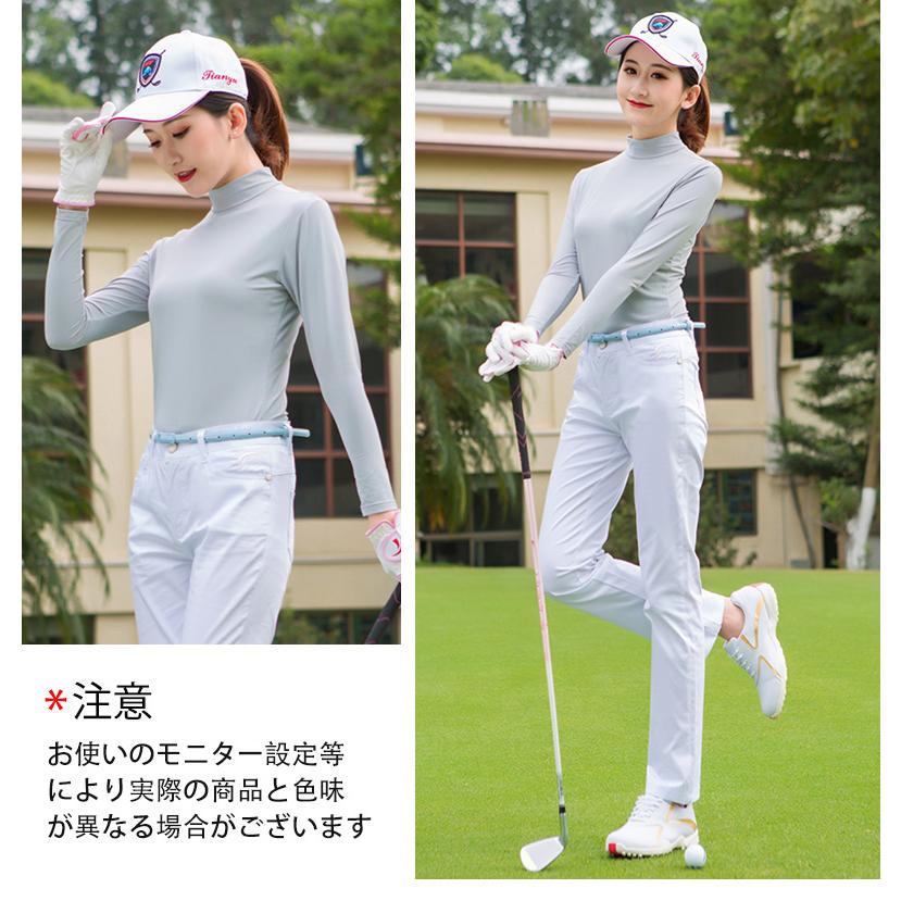 ゴルフ レディース シャツ 長袖 UVカット インナー ウェア 日焼け対策 ストレッチ ひんやり 夏 スポーツシャツ ゴルフウェア 吸汗 速乾 接触冷感 スポーツウェア