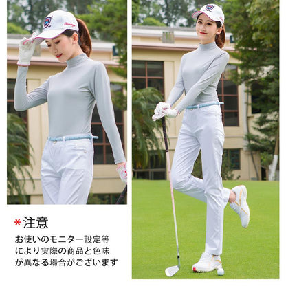 ゴルフ レディース シャツ 長袖 UVカット インナー ウェア 日焼け対策 ストレッチ ひんやり 夏 スポーツシャツ ゴルフウェア 吸汗 速乾 接触冷感 スポーツウェア
