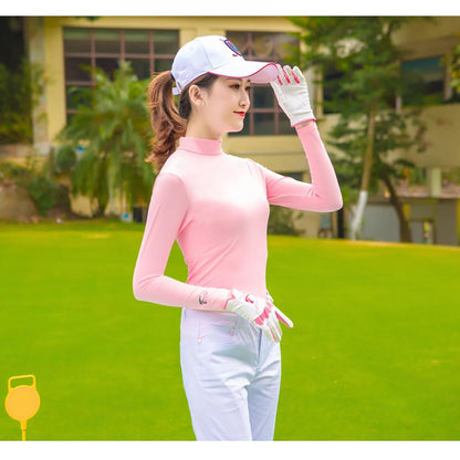 ゴルフ レディース シャツ 長袖 UVカット インナー ウェア 日焼け対策 ストレッチ ひんやり 夏 スポーツシャツ ゴルフウェア 吸汗 速乾 接触冷感 スポーツウェア
