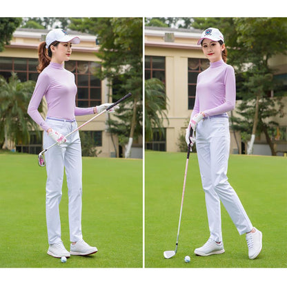 ゴルフ レディース シャツ 長袖 UVカット インナー ウェア 日焼け対策 ストレッチ ひんやり 夏 スポーツシャツ ゴルフウェア 吸汗 速乾 接触冷感 スポーツウェア