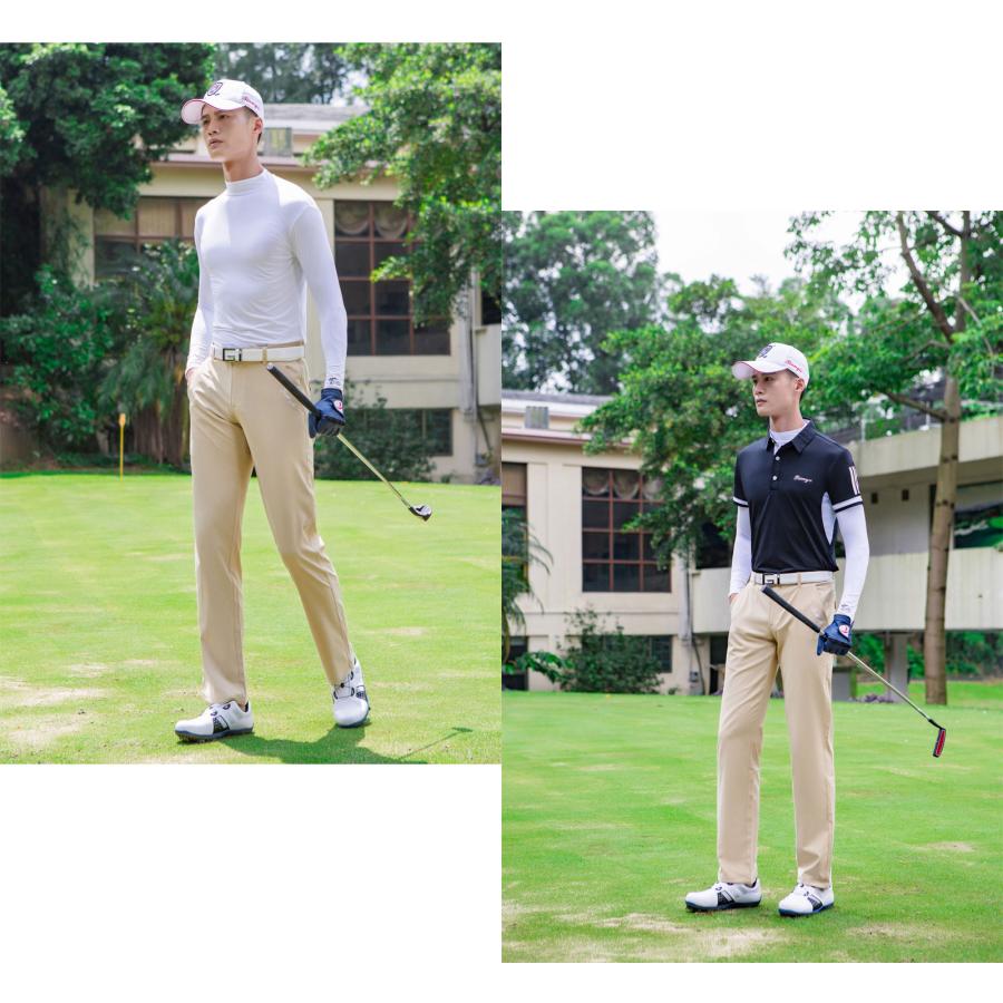 ゴルフウェア インナー メンズ  長袖 UVカット  ウェア 日焼け対策 ストレッチ ひんやり  夏 スポーツシャツ  ゴルフウェア 吸汗 速乾 接触冷感 スポーツウェア