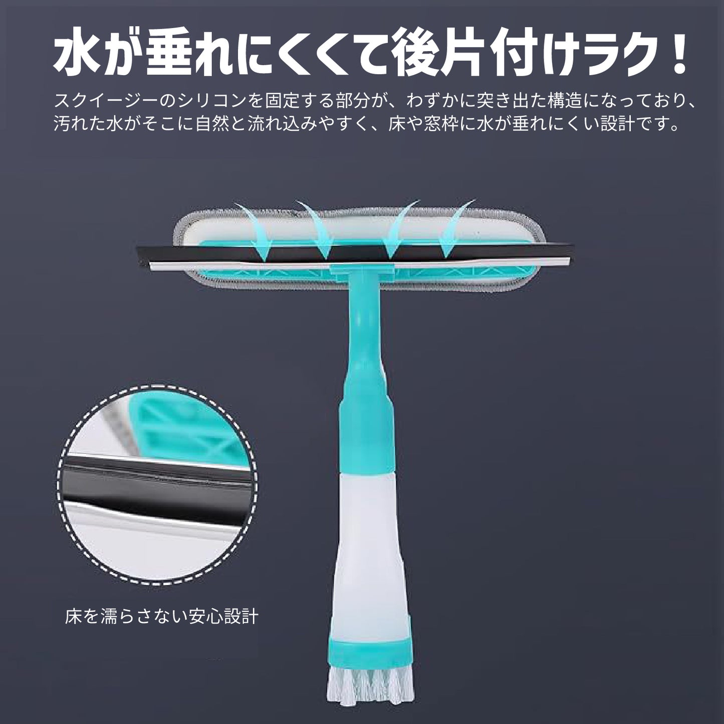 【掃除用品】5in1 ガラスワイパー スクイージー