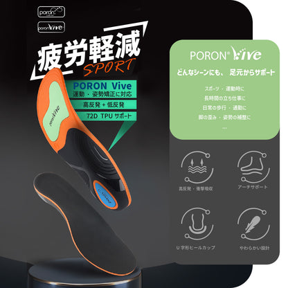 【日用雑貨】90％衝撃吸収可能！ スポーツインソール
