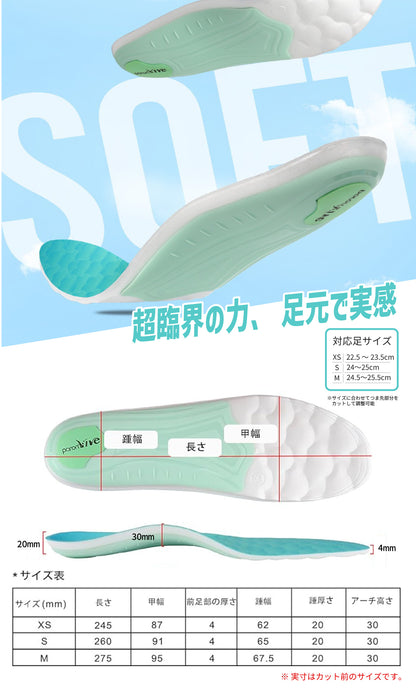【日用雑貨】超軽量＆足元革命 インソール アーチサポート