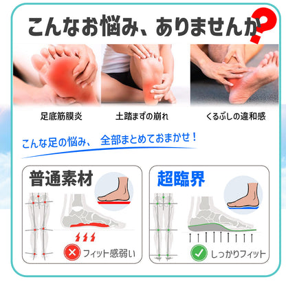 【日用雑貨】超軽量＆足元革命 インソール アーチサポート