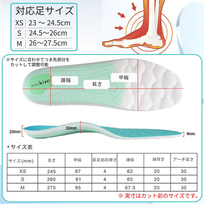【日用雑貨】超軽量＆足元革命 インソール アーチサポート