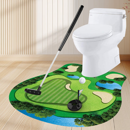 【トイレで楽しむゴルフ練習マット】トイレマット ゴルフ 練習マット 面白い 洗面所 ミニ ゴルフ おもちゃ ゴルフパター マット ボール 賞品 景品 ユニーク 面白い