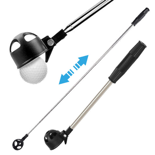 【最長約204cm】8段伸縮 ゴルフボールピッカー 自動ロック付き 軽量180g ステンレス製 コンパクト収納 水辺対応 ボール回収器