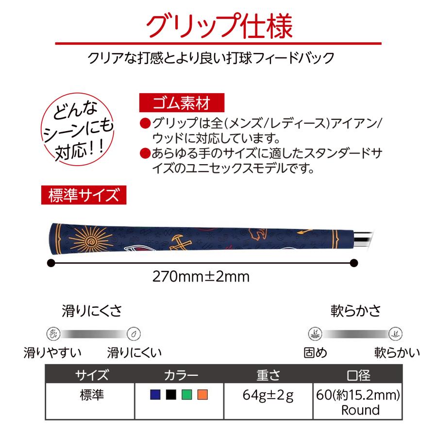 ゴルフ グリップ クラブ グリップ ウッド アイアン 用 グリップ 滑り止め バックライン無 全天候パフォーマンス スタンダードサイズ 5色