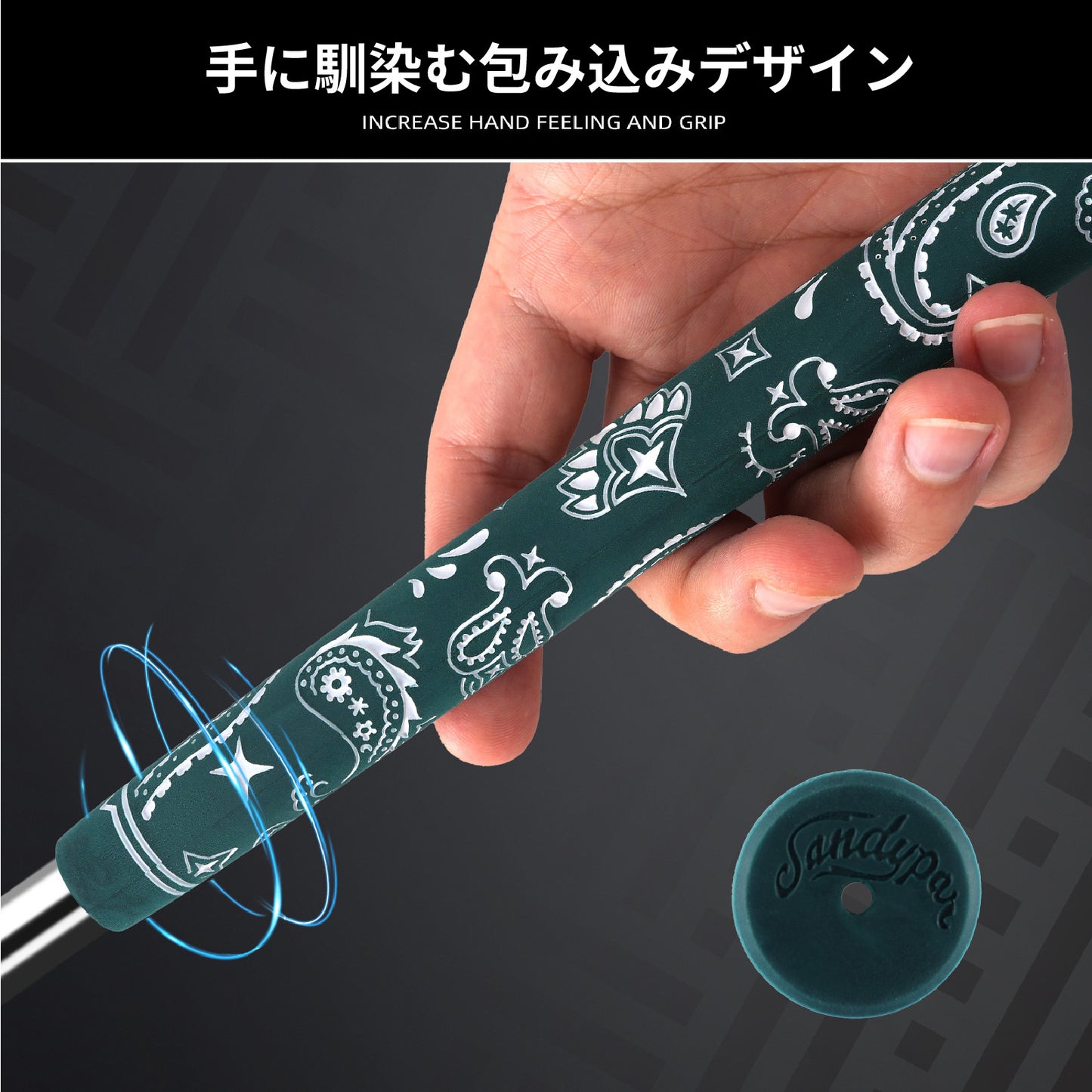 ゴルフ グリップ ウッド アイアン用 8本 セット 滑り止め ゴム素材 60R ハーフコード バックライン無 全天候 スタンダードサイズ Sandypan多彩