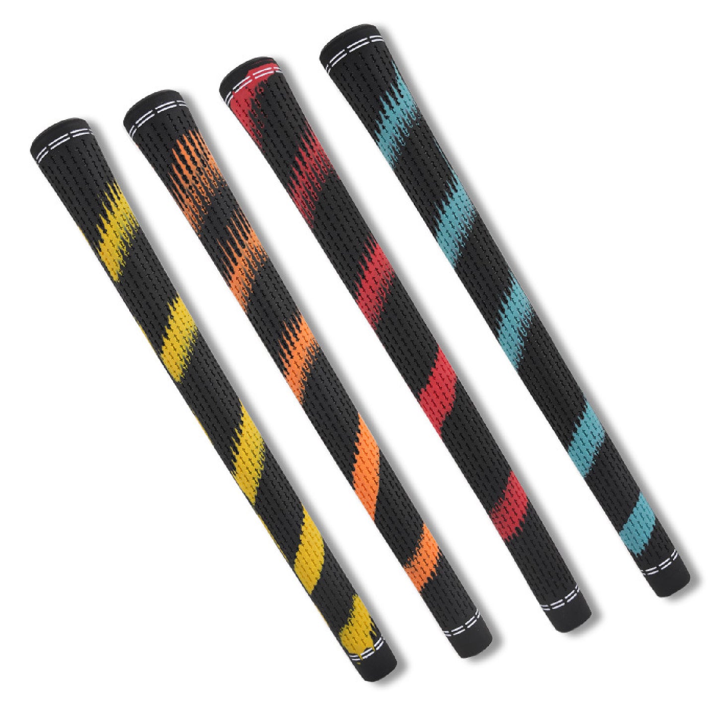 ゴルフ グリップ ウッド アイアン用 滑り止め ゴム素材 60R ハーフコード バックライン無 スタンダードサイズ 4カラー 斜めシマ 斜め縞 シマ模様 1本単品 8本セット