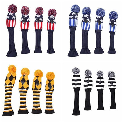 【ヘッドカバー】 ニット製 変換ダグ付き 4点セット DR/FW×2/UT