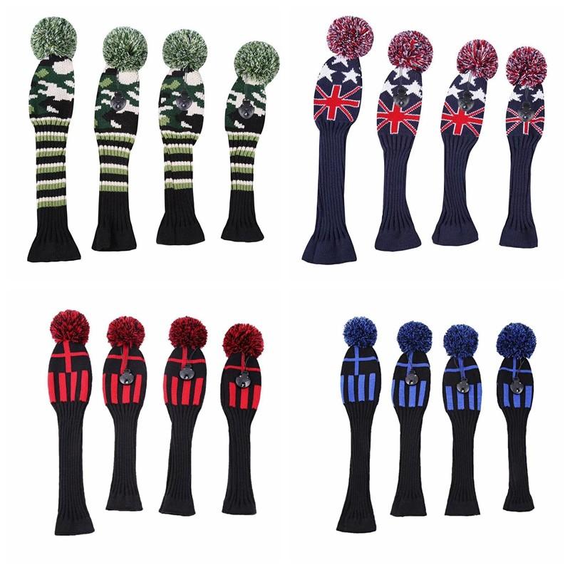 【ヘッドカバー】 ニット製 変換ダグ付き 4点セット DR/FW×2/UT