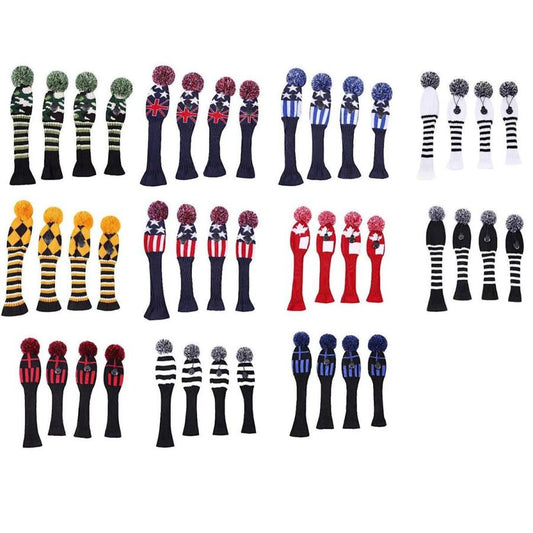 【ヘッドカバー】 ニット製 変換ダグ付き 4点セット DR/FW×2/UT