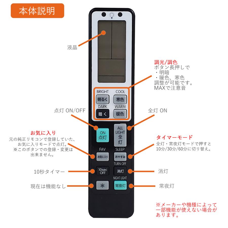 【互換品】[再設定不要] シーリングライト リモコン 照明 led アイリスオーヤマ コイズミ 電気 パナソニック 東芝 SHARP 日立 ライト コントローラー