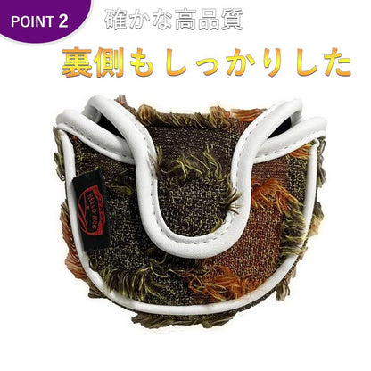 セール ゴルフ カバー ヘッド カバー パター カバー マレット 用 小型 オデッセイ 2ボール テーラーメイド スパイダーパター 対応 ゴルフ カバー ファブリック