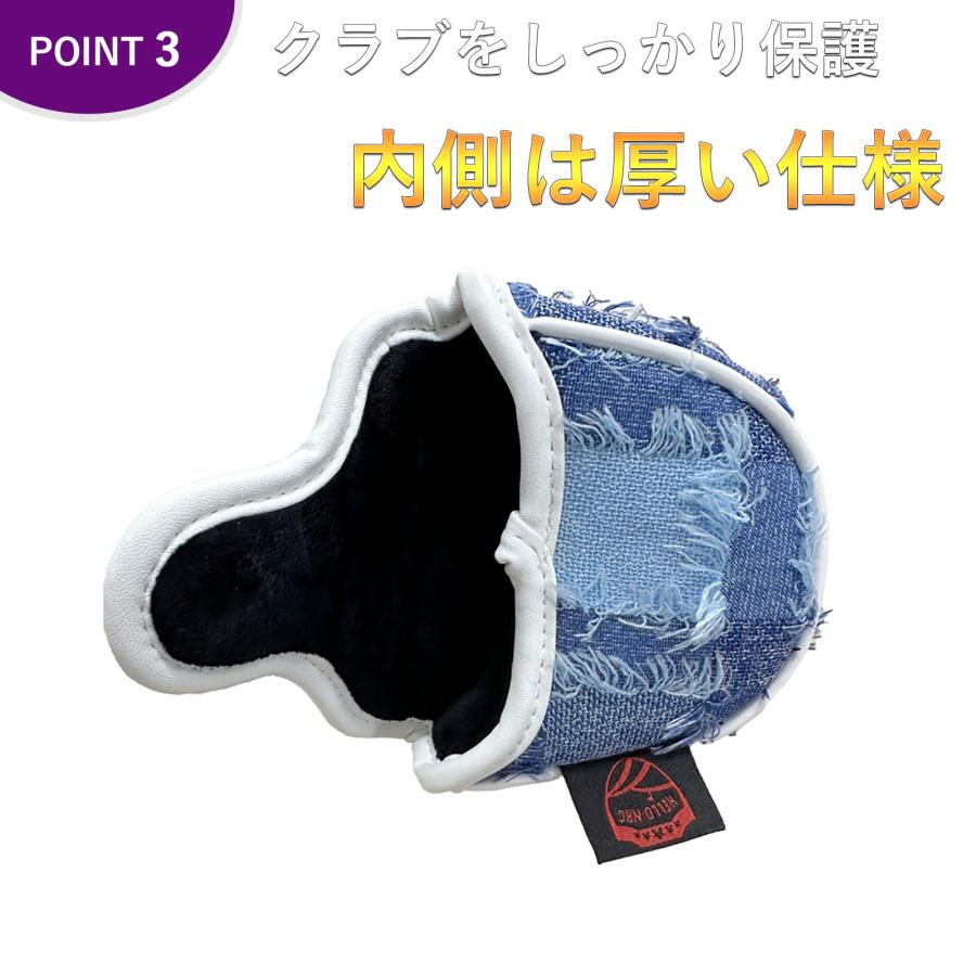 セール ゴルフ カバー ヘッド カバー パター カバー マレット 用 小型 オデッセイ 2ボール テーラーメイド スパイダーパター 対応 ゴルフ カバー ファブリック