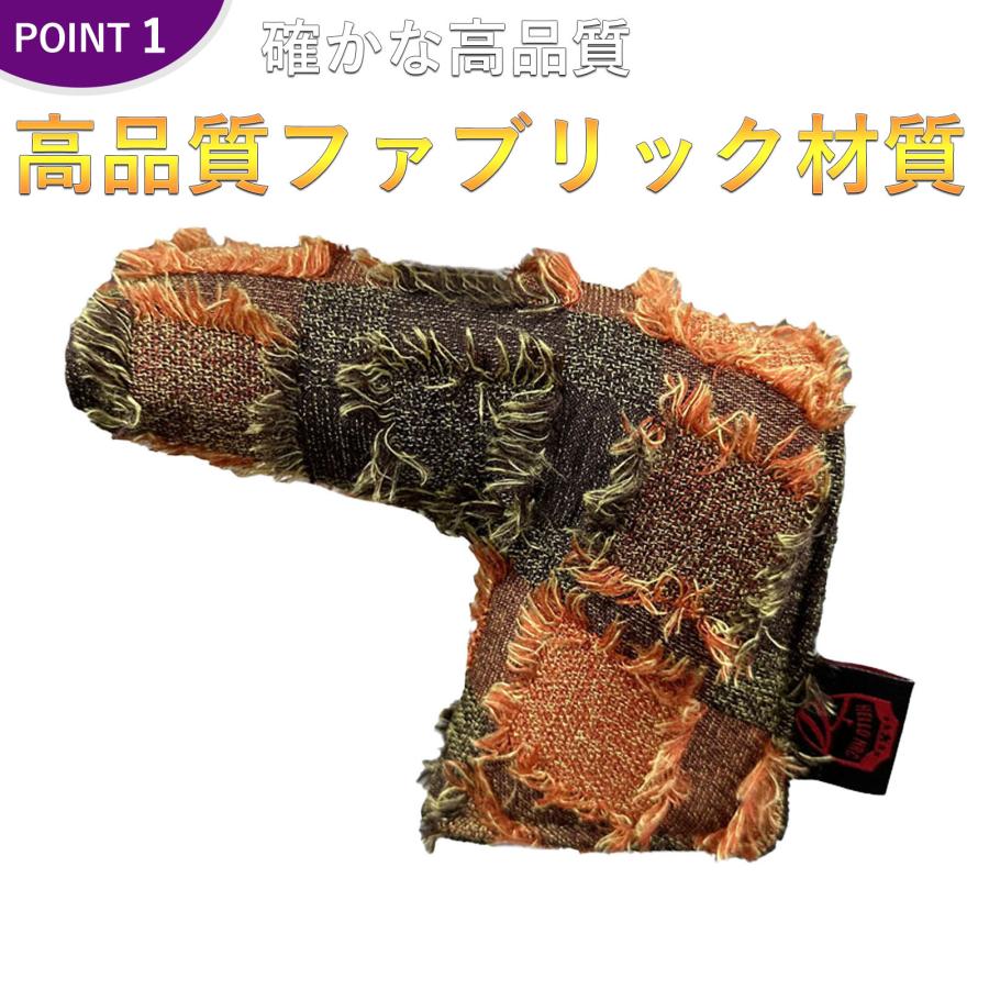パターカバー ピンタイプ スパイダー スコッティーキャメロン オデッセイに 適合 マグネット開閉式 ゴルフ カバー ファブリック