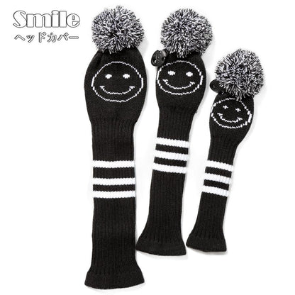 【ヘッドカバー】 ニット製 スマイル 単品 DR・FW・UT