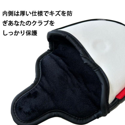 ゴルフ ヘッドカバー パターカバー マレット 半円形 オデッセイ2ボール テーラーメイド スパイダーパター 対応 マグネット サッカー soccer