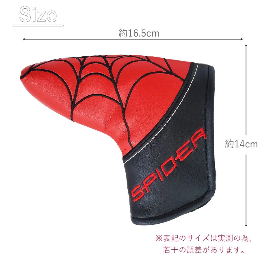 ゴルフ ヘッドカバー 新デザイン パターカバー スコッティーキャメロン オデッセイに適合 マグネット開閉式 ピンタイプ Spider 刺繍 4色