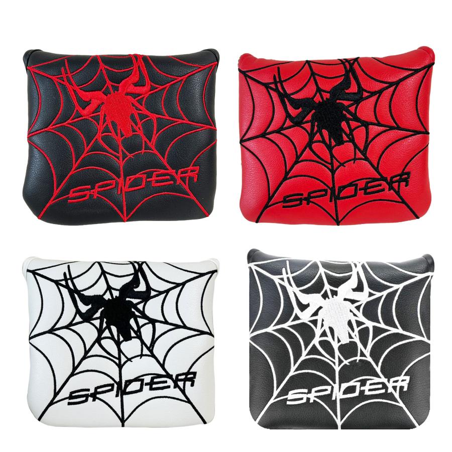 パターカバー マレット 用 スパイダー センターシャフト オデッセイ 2ボール ・テーラーメイド スパイダーパター 対応 マグネット開閉 Spider 刺繍 4カラー