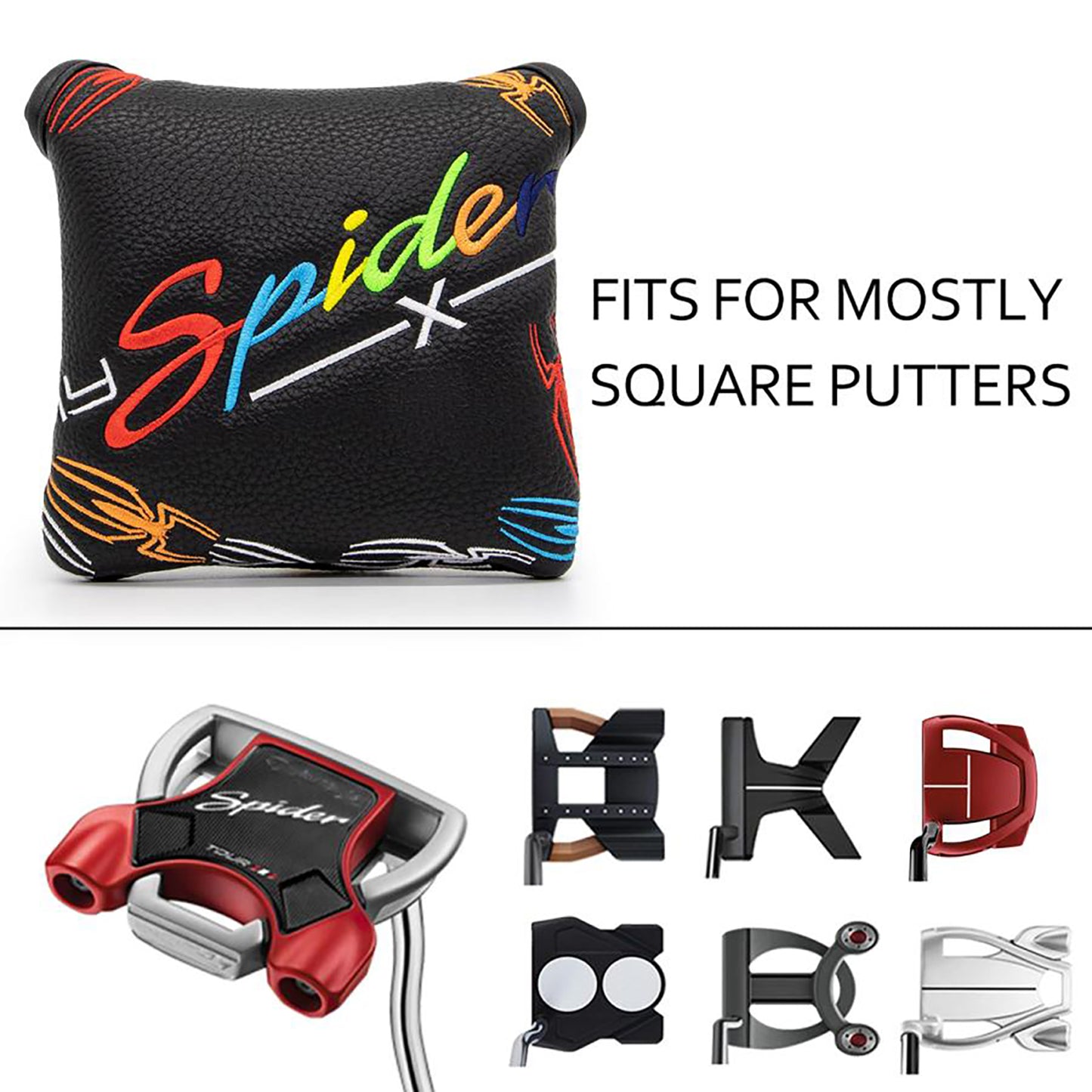 【パターカバー】Spider-X Spider-tour  マグネット式 マレット センターシャフト サイドシャフト (2ボール・スパイダー対応)