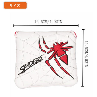 ゴルフ パターカバー ヘッドカバー マレット マグネット付け テーラーメイド スパイダーパター スコッティーキャメロン オデッセイに適合 蜘蛛