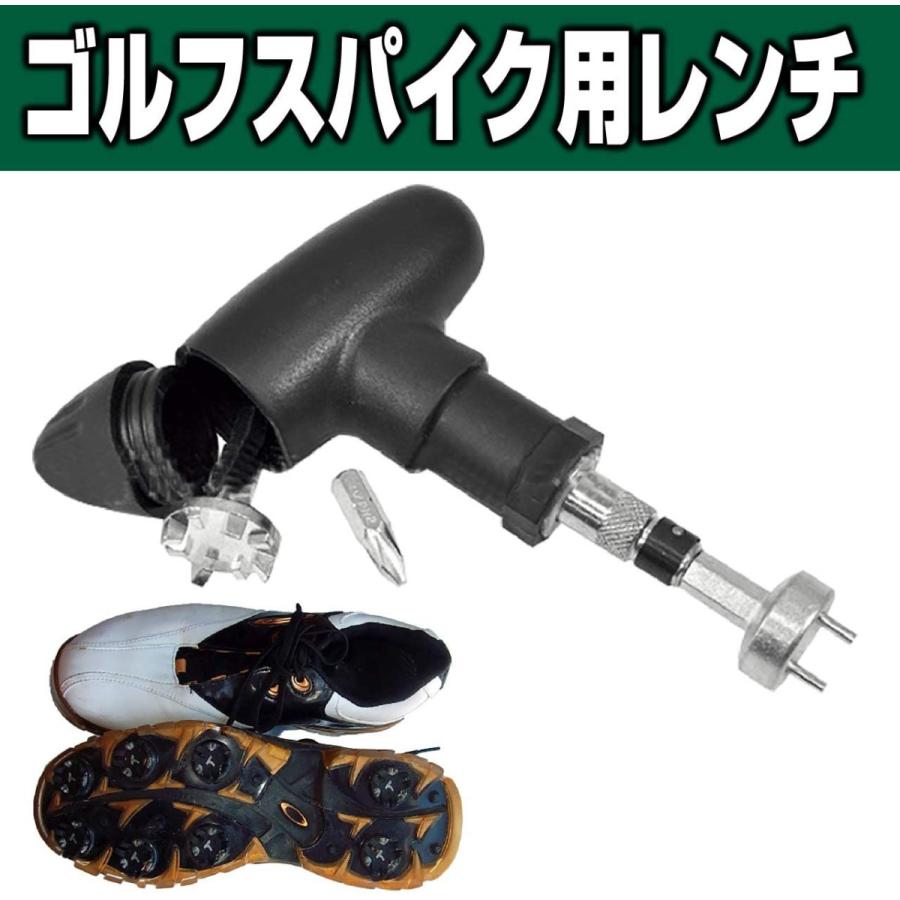 スパイク 用 レンチ ゴルフシューズ 鋲 ネジ ピン ゴルフ工具 ゴルフ取り外しツール 黒