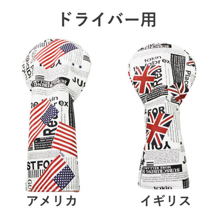 【ヘッドカバー】  イギリス/アメリカデザイン 単品 DR・FW・UT