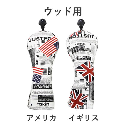 【ヘッドカバー】  イギリス/アメリカデザイン 単品 DR・FW・UT