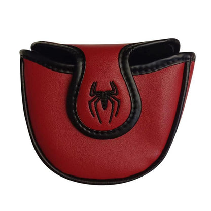 ゴルフ ヘッドカバー パターカバー マレット オデッセイ2ボール・テーラーメイド スパイダーパター 対応 スパイダー デザイン 黒 赤