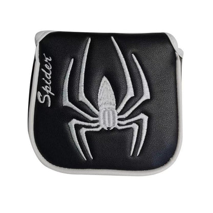 ゴルフ ヘッドカバー パターカバー マレット オデッセイ2ボール・テーラーメイド スパイダーパター 対応 スパイダー デザイン 黒 赤
