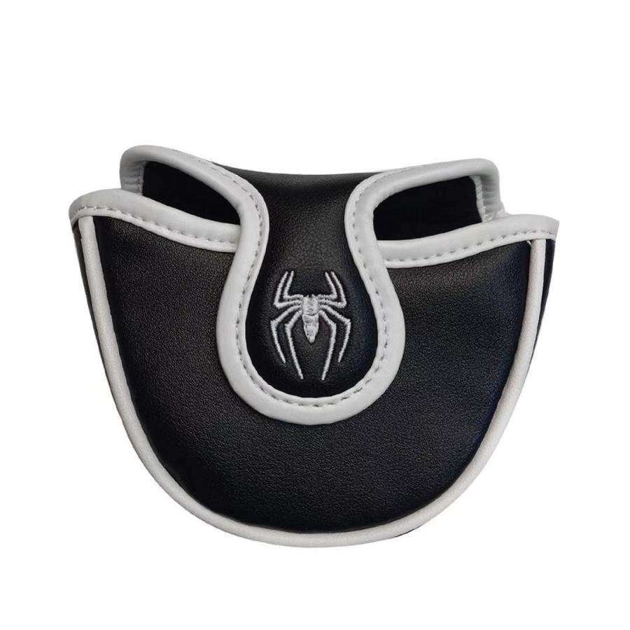 ゴルフ ヘッドカバー パターカバー マレット オデッセイ2ボール・テーラーメイド スパイダーパター 対応 スパイダー デザイン 黒 赤