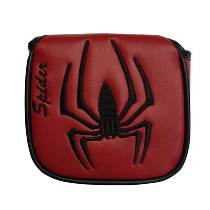 ゴルフ ヘッドカバー パターカバー マレット オデッセイ2ボール・テーラーメイド スパイダーパター 対応 スパイダー デザイン 黒 赤