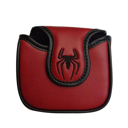 ゴルフ ヘッドカバー パターカバー マレット オデッセイ2ボール・テーラーメイド スパイダーパター 対応 スパイダー デザイン 黒 赤