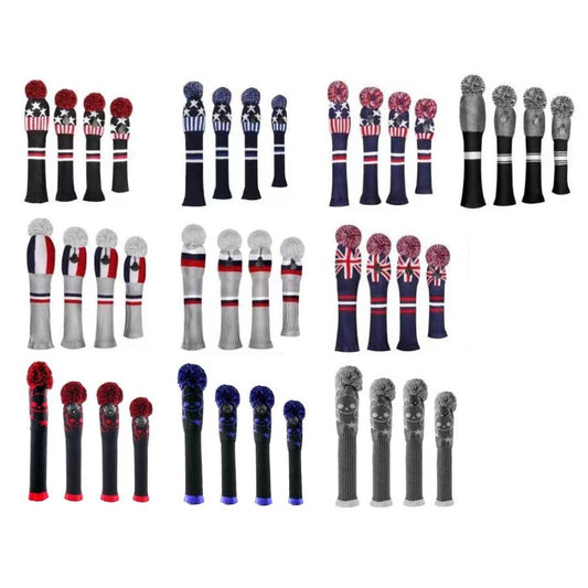 【ヘッドカバー】 ニット製  4点セット変換ダグ付き DR/FW×2/UT