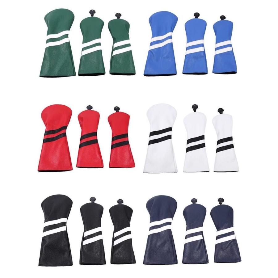 【ヘッドカバー】 シンプル 6色展開 3点セット DR/FW×2